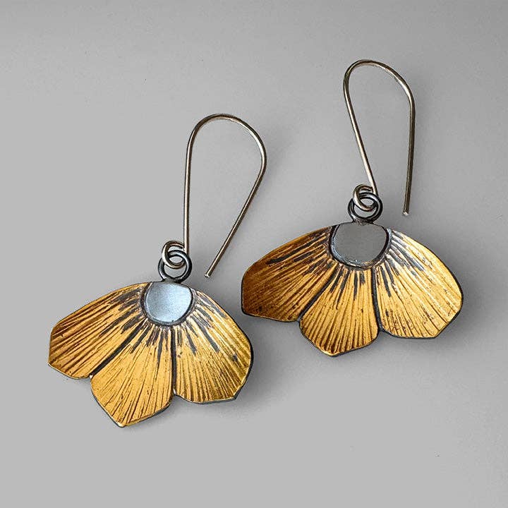 Handmade Floral Aster Earrings for wholesale by McKenzie Mendel Jewelry