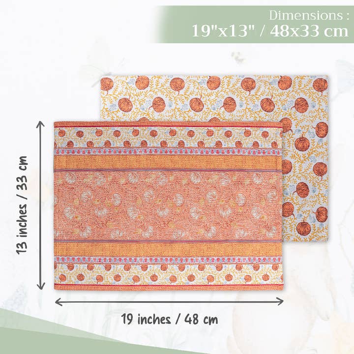 Maison d'Hermine - Design in Every Thread - Wholesale Placemat - Placemats 100% Cotton - Fall - Set of 4 -Harvest Festival3