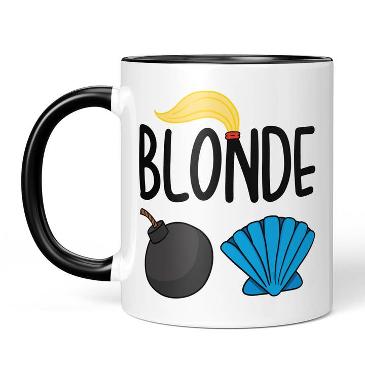 Blonde Bombshell Pun Mug for wholesale by TeePee Creations