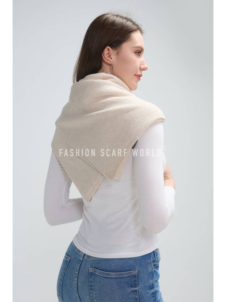 Fashion Scarf World – wholesale Poncho – Women's – Plain Cuffed Diagonal Drape Wool Poncho20