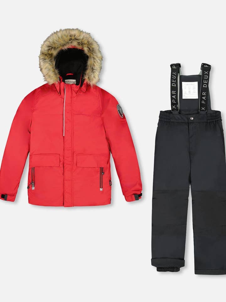 Two-Piece Discover Snowsuit Black for wholesale by Deux par Deux