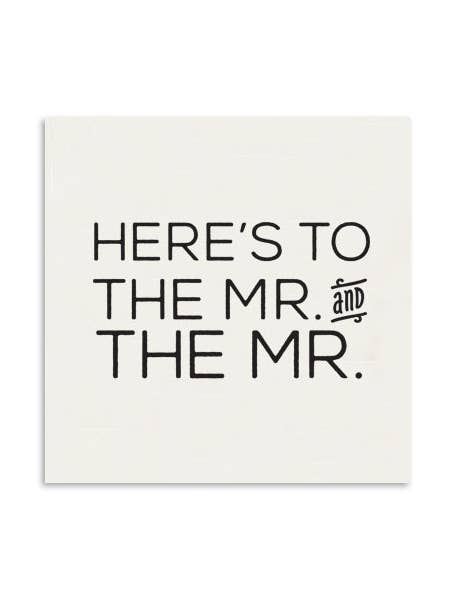 Mini biglietto di auguri Here's To The Mr. and The Mr. per la vendita all'ingrosso da parte di Tiramisu Paperie