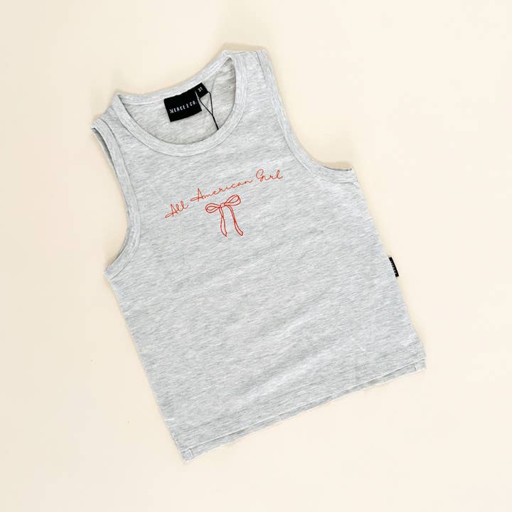 All American Girl Bow Child Tank for wholesale by Merce and Company