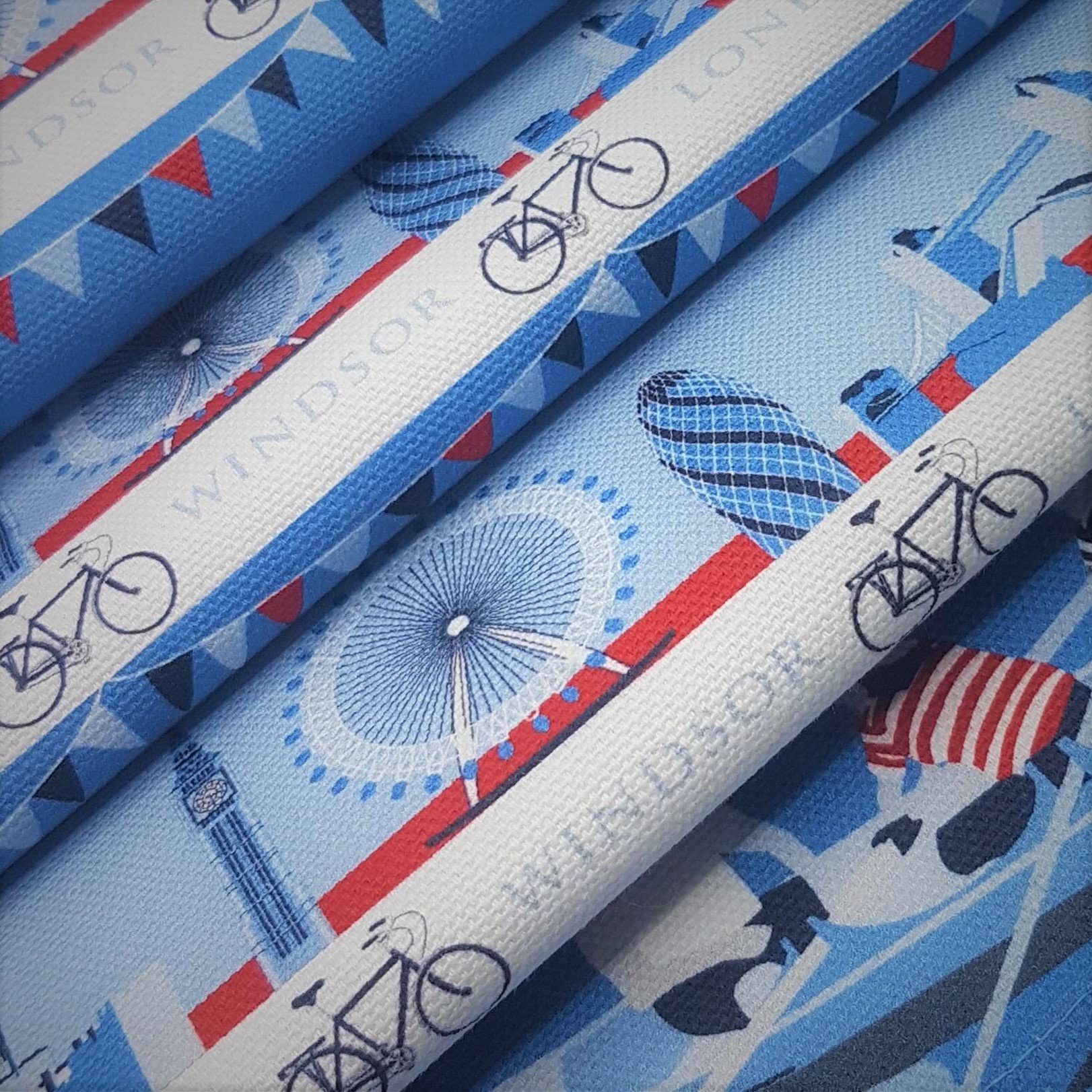 Aqua by Design - Wholesale Tea Towel - Tea Towel, London Skyline & Rowing Boats Design4