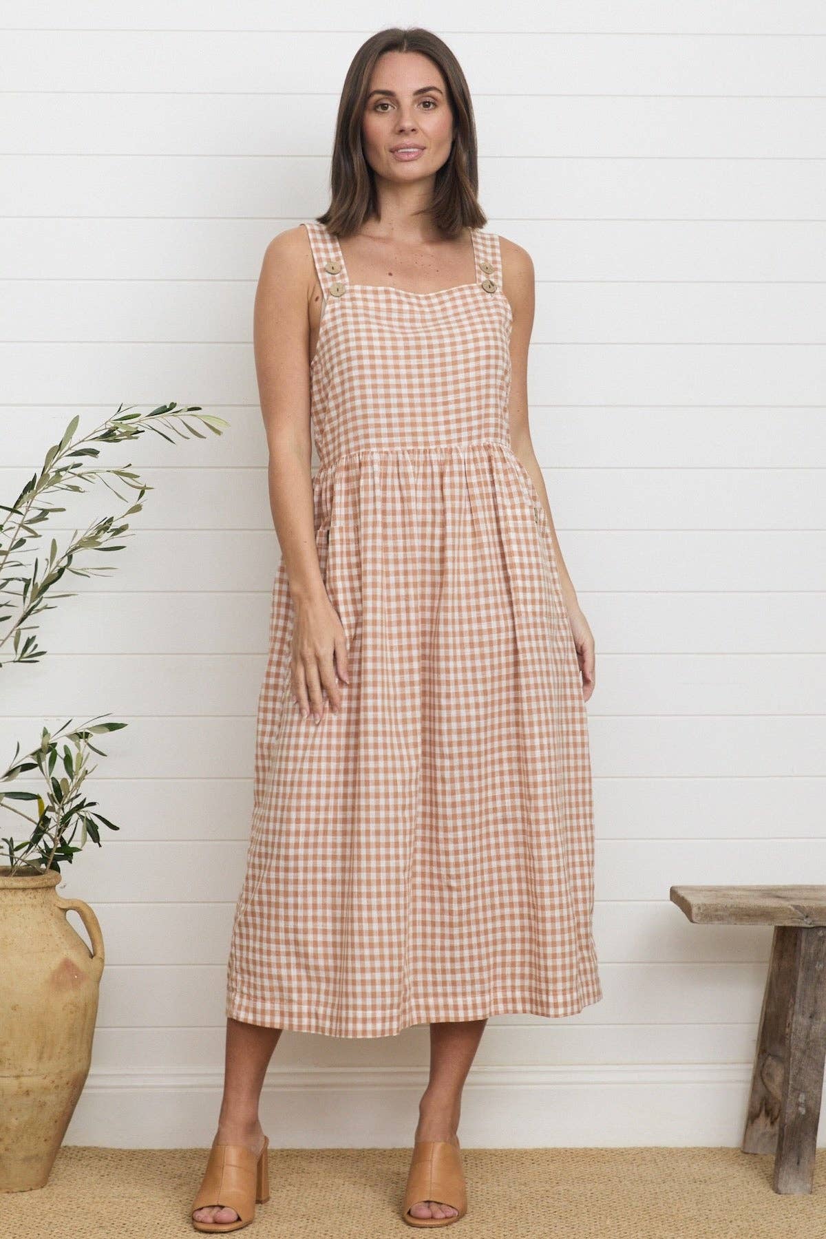Eadie Dress - Ginger Gingham for wholesale on Faire