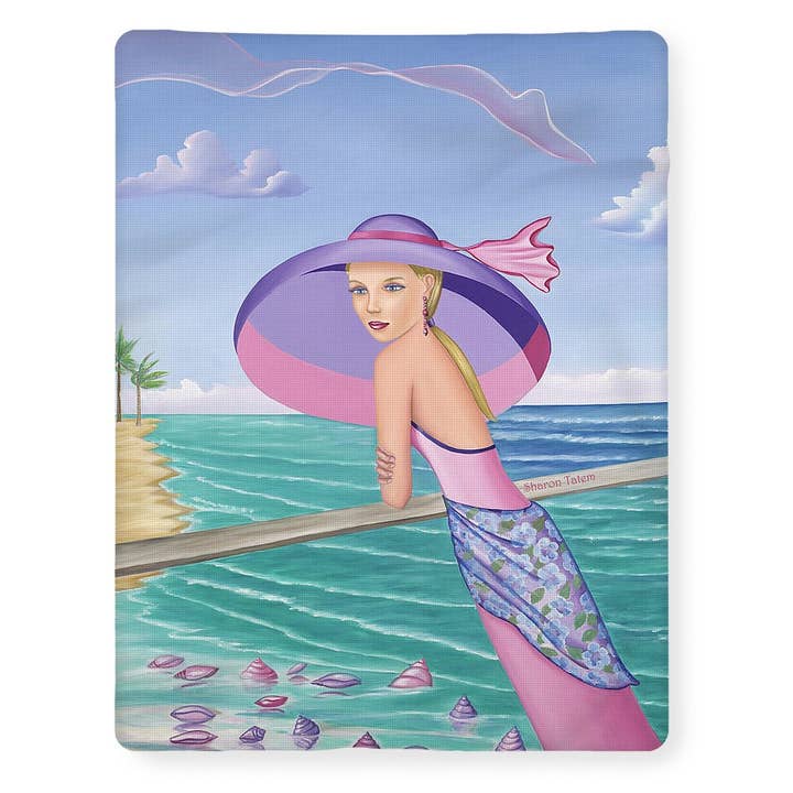 Sharon Tatem Fashion LLC - Wholesale Throw Blanket - Palm Beach Purple - Blanket3