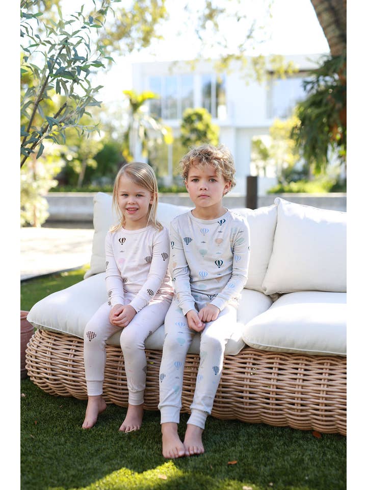 Pouf – Conjunto de pijama - Crianças por atacado – Balão de Ar Quente PJ - Rosa2