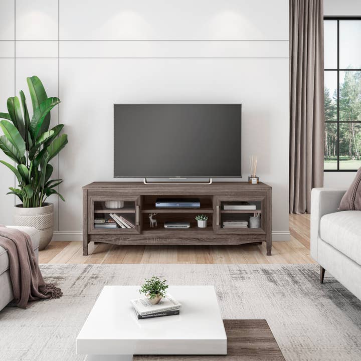 Grey Driftwood TV Stand For TVs Up To 60" for wholesale on Faire1
