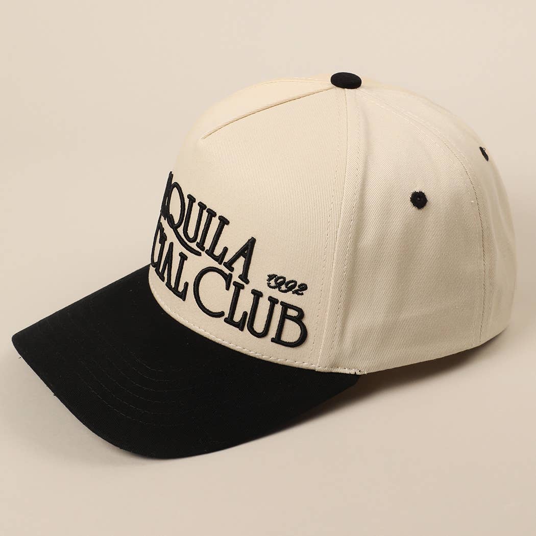 Fashion City - Wholesale Baseball Cap - Unisex - Tequila Social Club 3D Text Embroidery Two-Tone Trucker Hat2