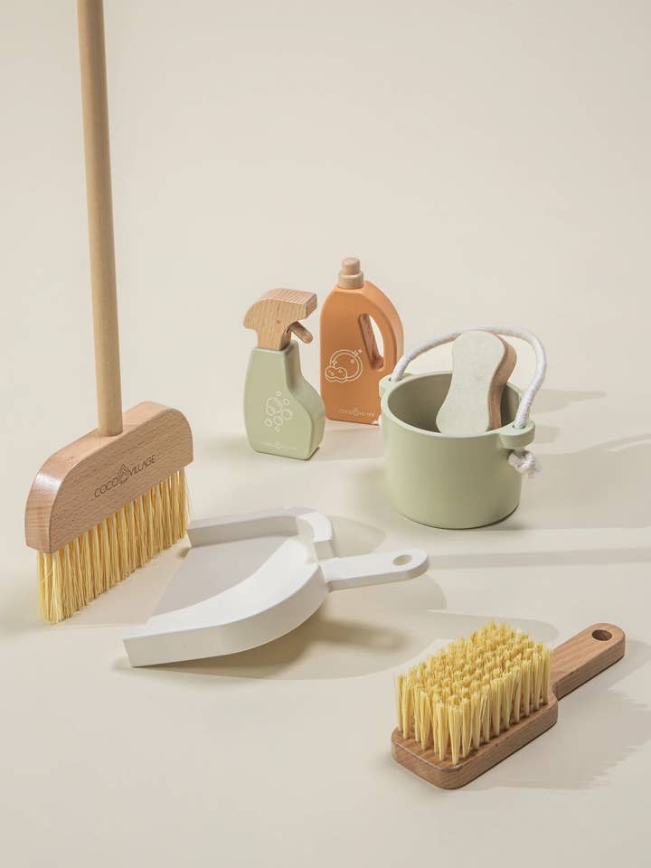 Wooden Cleaning Playset for wholesale by Coco Village