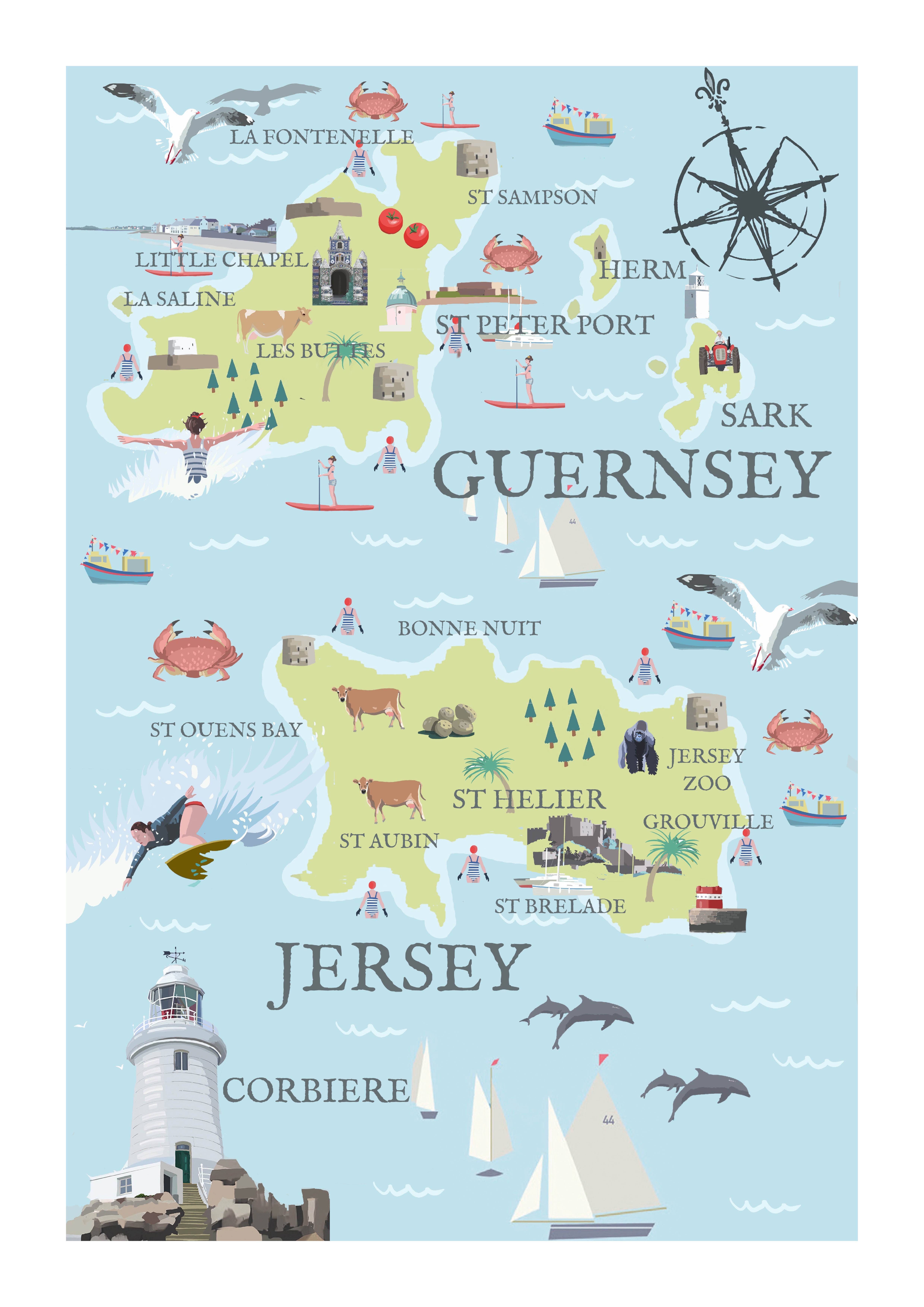 BETTY BOYNS MAPS - Vendita all'ingrosso Calamite - Magnete da Frigo con Mappa Illustrata4