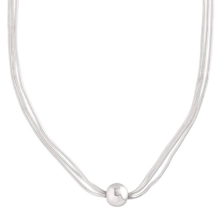White Silpada 'Thoreau' Multi-Strand Bead Necklace in Silver for wholesale on Faire