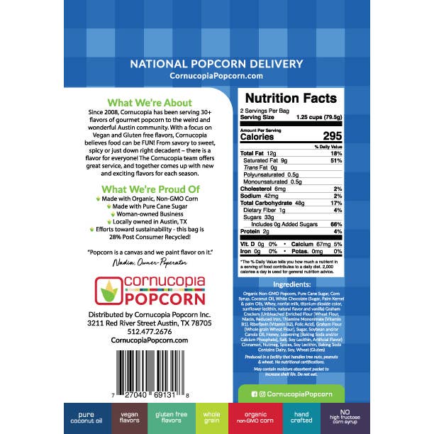 Cornucopia Popcorn - Wholesale Popcorn - NEW! Blueberry Morning Signature Bag- 10pk- Spring Flavor4