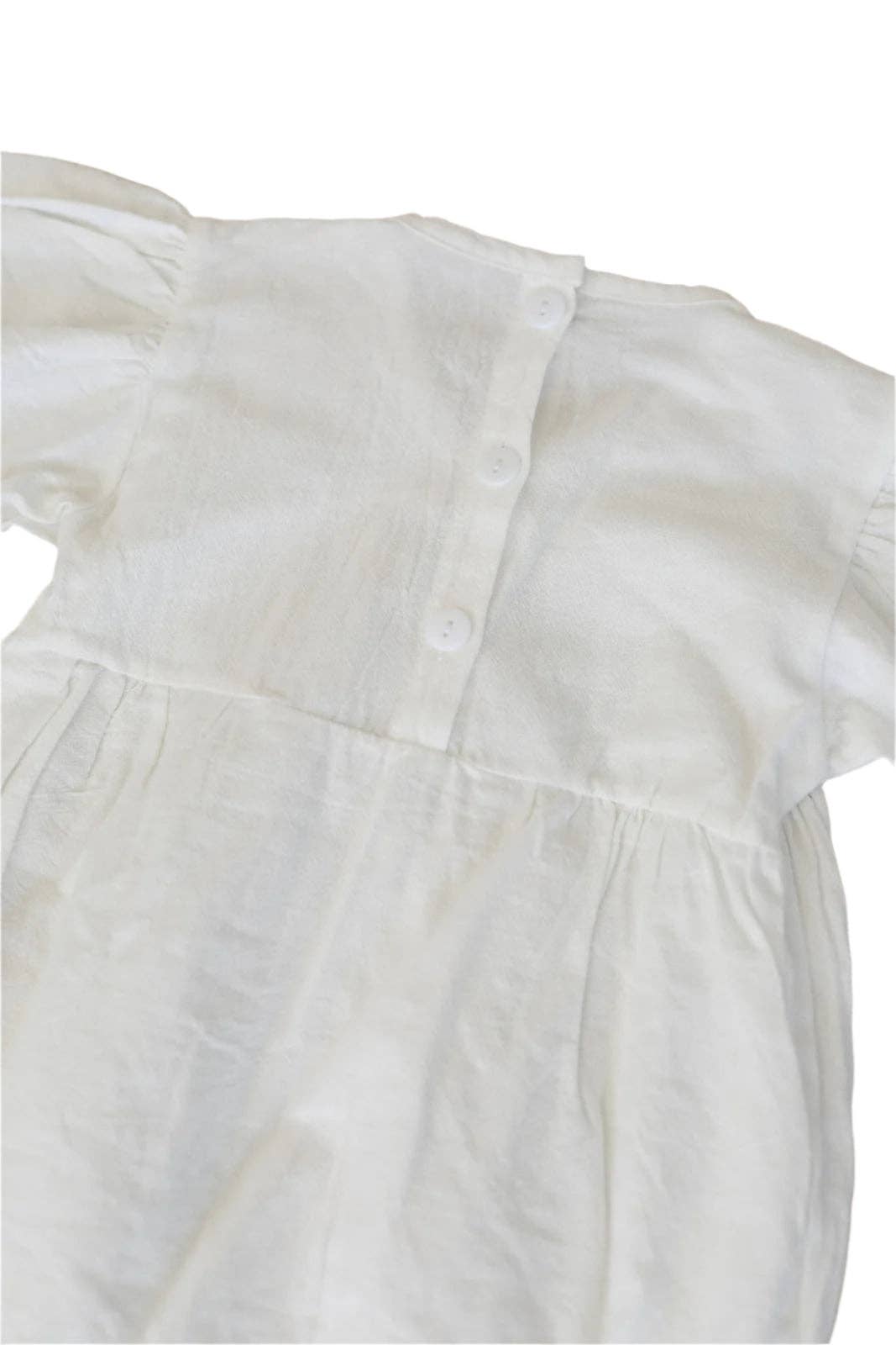 ntrl co. - Vente Body (sans pieds) – bébé - Chloe Barboteuse Bulle | Bulle Classique en Lin Blanc3