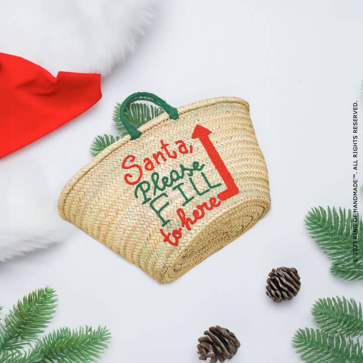 King Of Handmade - Wholesale Gift Bag - Christmas Straw Gift Basket _ Customized Santa Large Bag 6