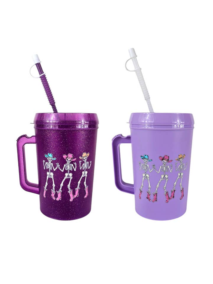 Dancing Cowgirl Skeletons Mega Trucker Mug 34oz for wholesale by Scratch Decor