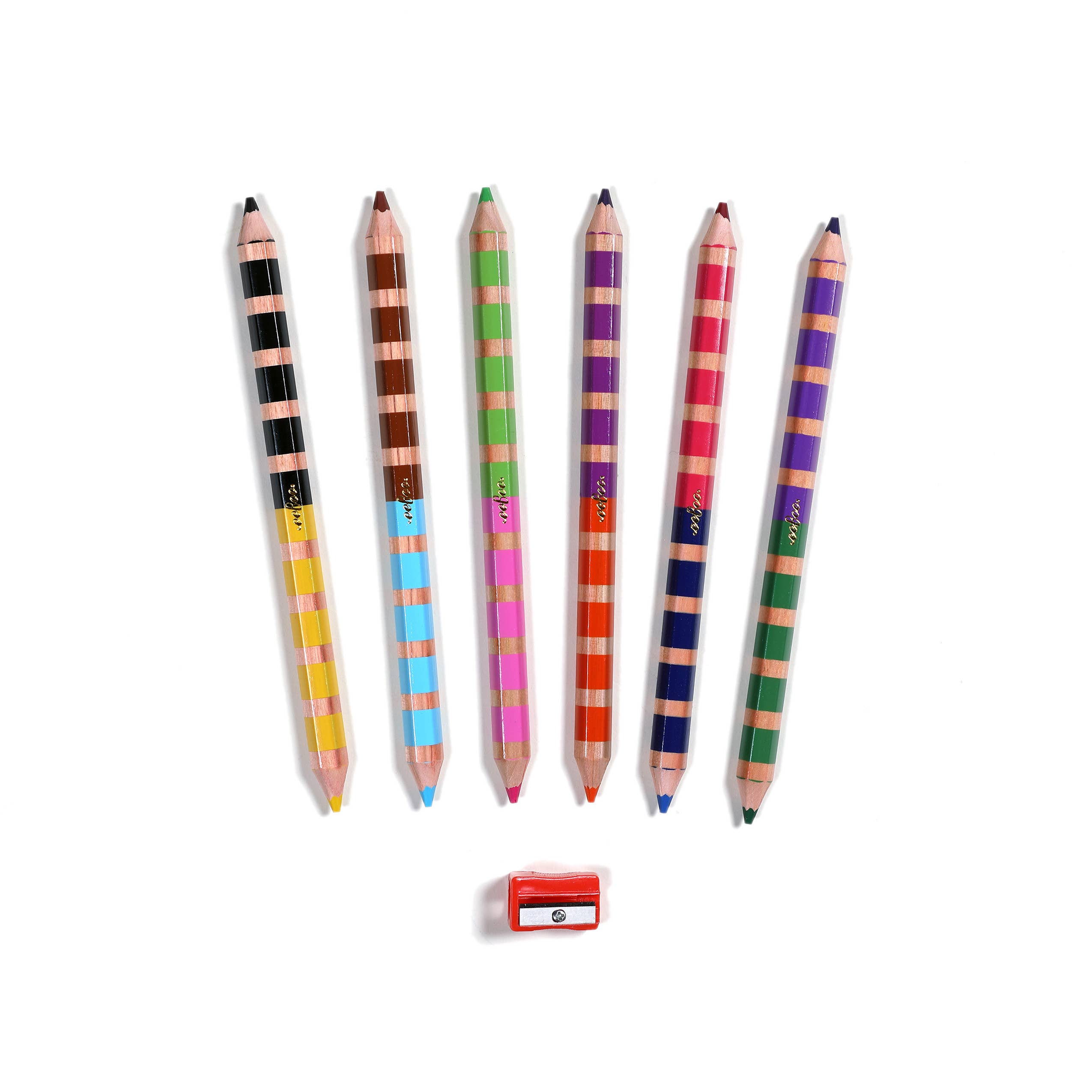eeBoo - Wholesale Colored Pencil - Otters 6 Double-Sided Pencils2