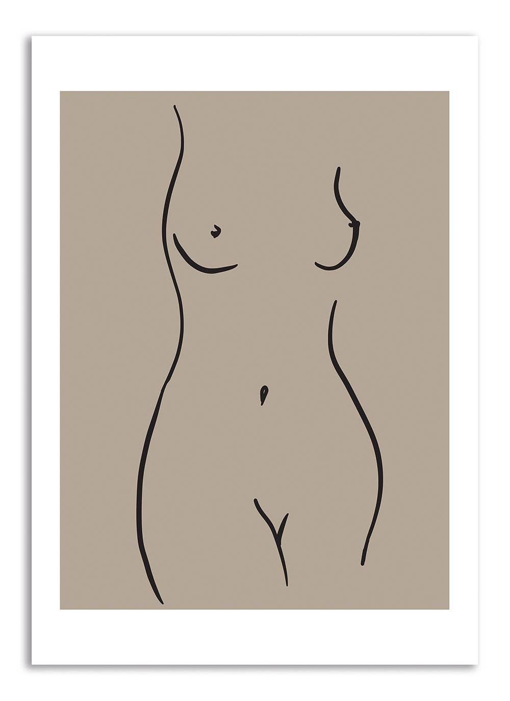 Esque - Vente Cartes postales - Carte Postale Fine Line - Femme nue - Sans texte2