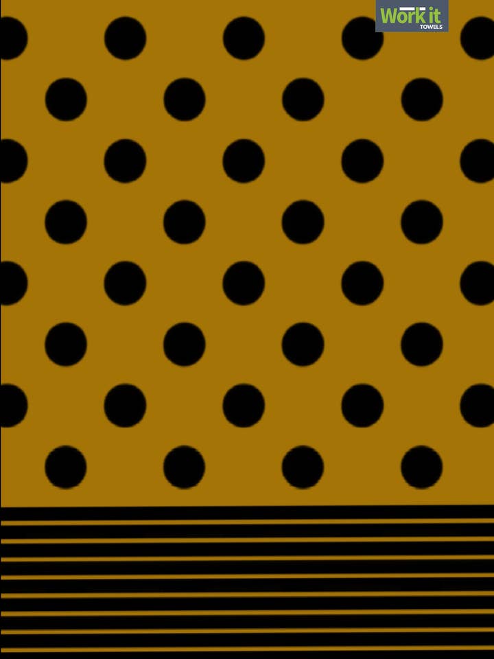 Game Day Black and Gold Gym Towel for wholesale by Work It Towels