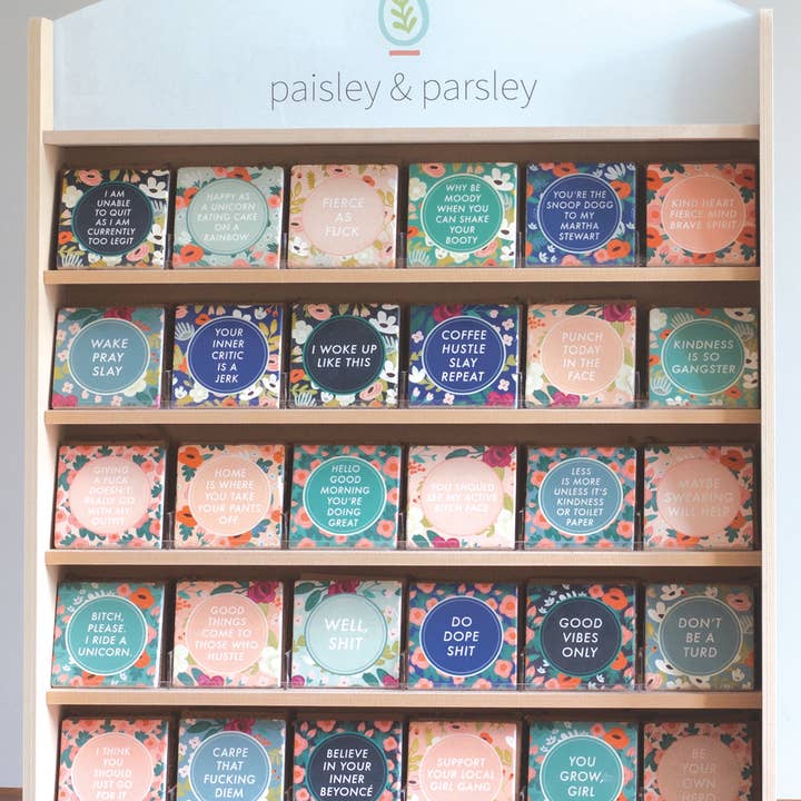 Paisley & Parsley - Wholesale Retailer Display - Paper & Novelty - Large Coaster Display Unit (Line Commitment Required)0