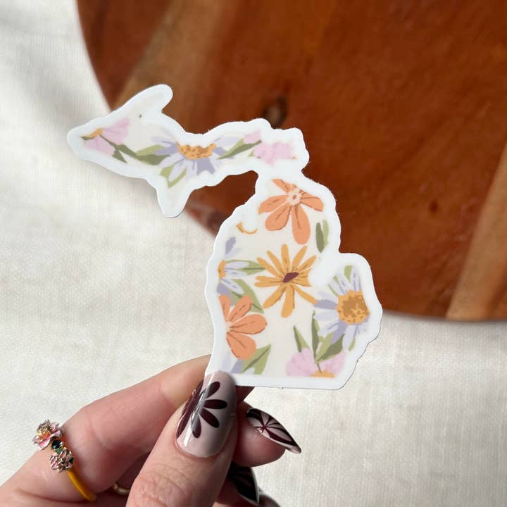 Michigan Floral Pattern Sticker for wholesale by Big Moods