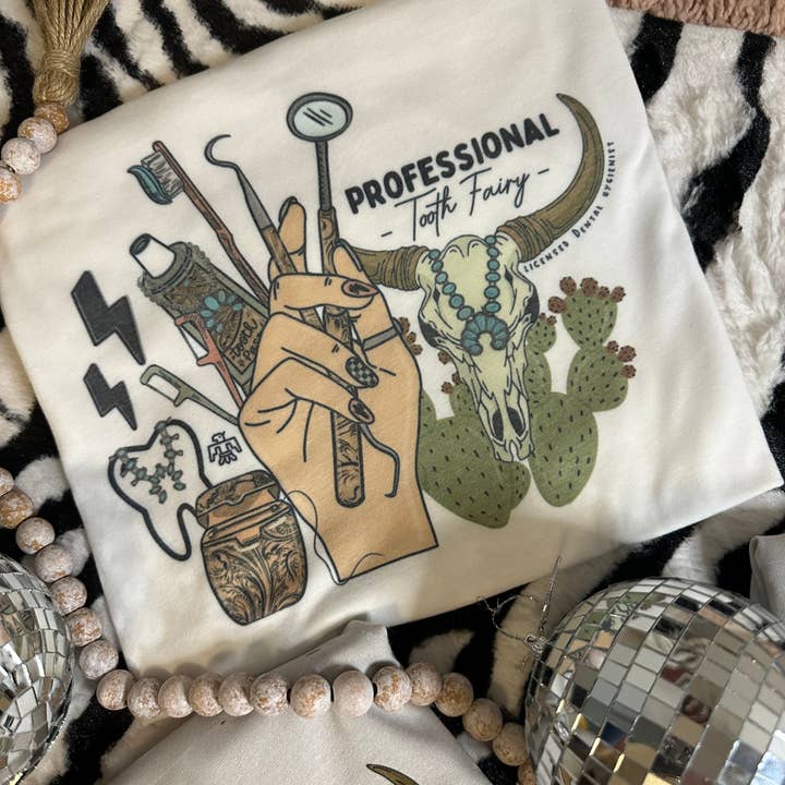 The Branded Blue Roan - Wholesale Screen Printed T-Shirt - Women's - Dental Hygienist Tshirt, Dentistry Western Graphic Tshirt