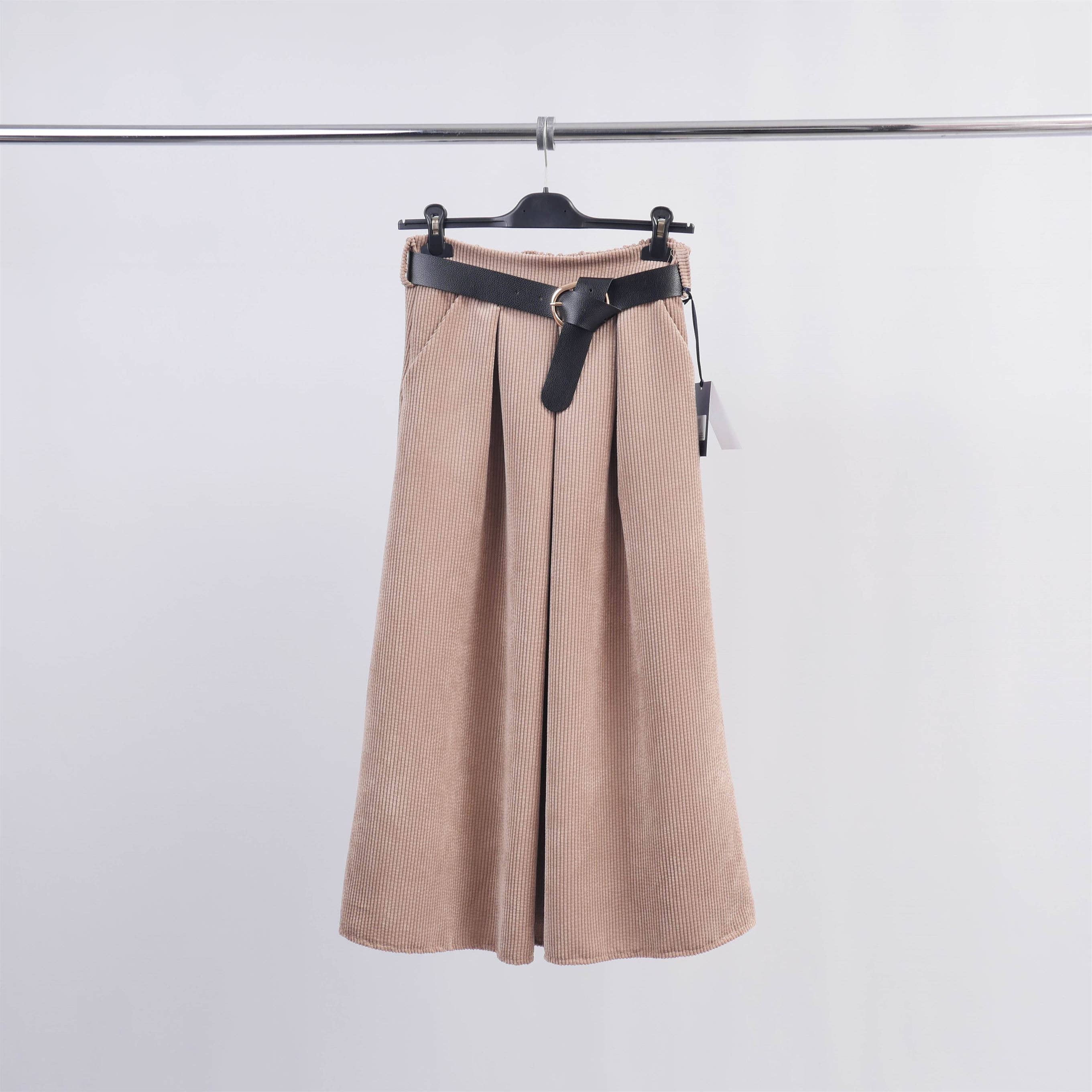 Cecile Wang - Wholesale Skirt - Women's - Corduroy skirt with belt TDM52123-714