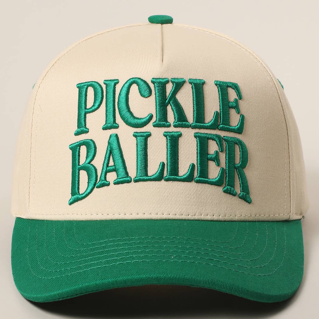 Fashion City - Wholesale Trucker Hat - Unisex - PICKLE BALLER 3D Letter Embroidery Two-Tone Trucker Hat0