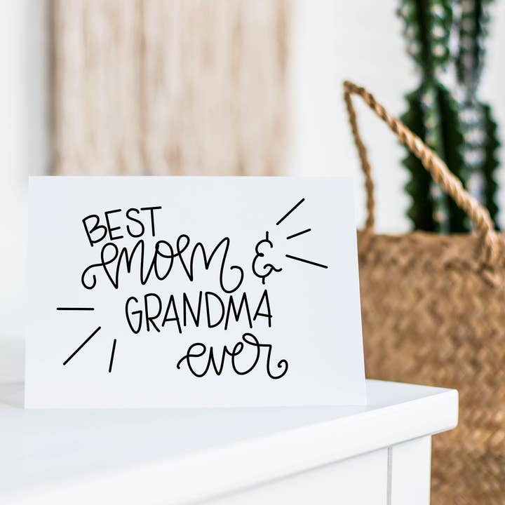 Best Mom & Grandma Ever greeting card for wholesale by Cheery & Chic™