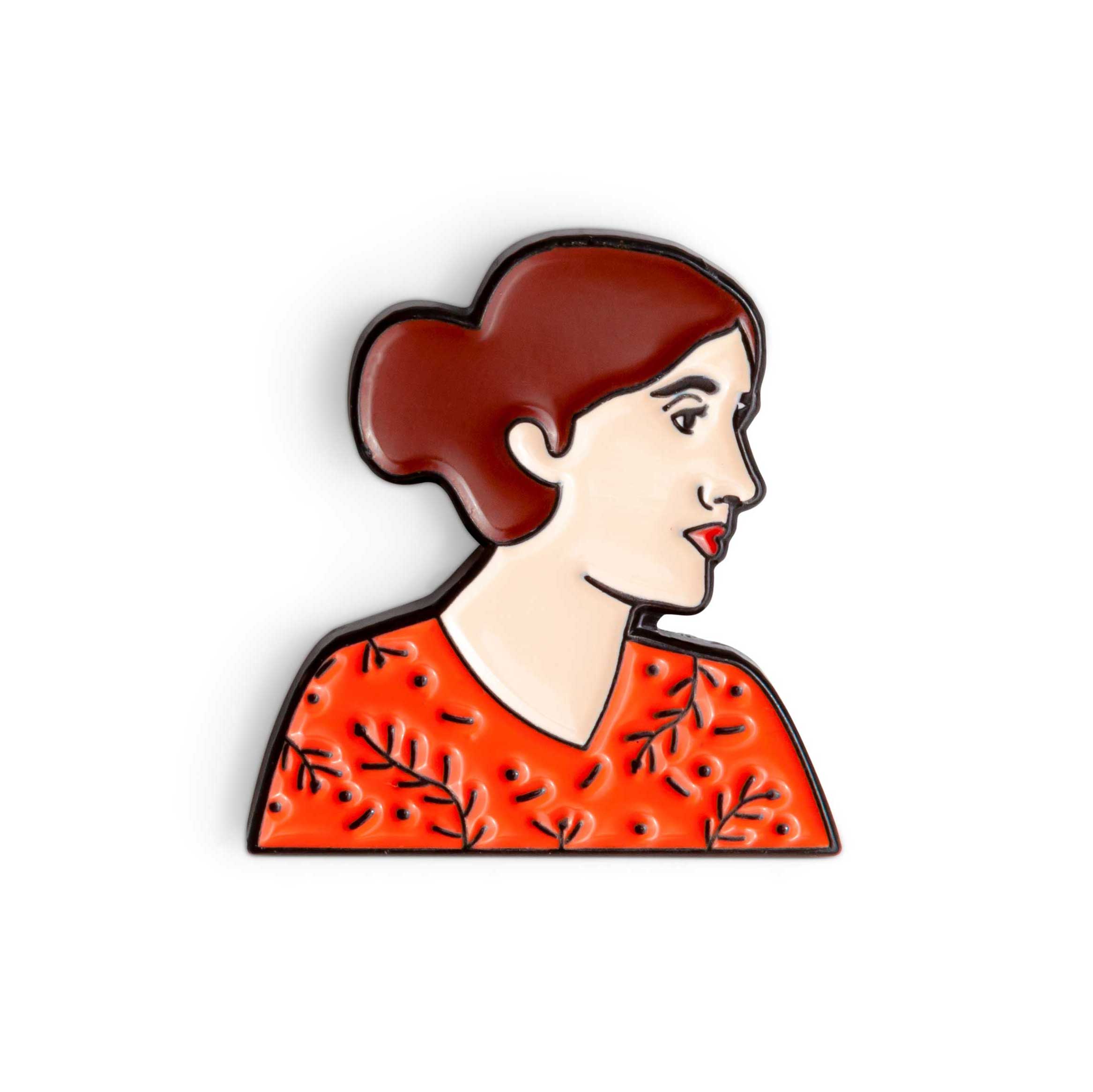 Judy Kaufmann - Wholesale Lapel Pin/Button - Virginia Woolf Enamel Pin for Bookshops1