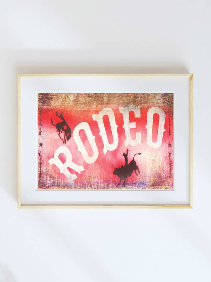 11x14 Fort Worth, Texas Ft. Worth Stockyards Rodéo pour la vente par Lone Chimney Mercantile