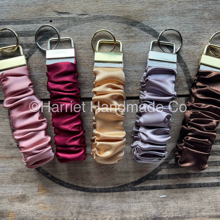 Harriet Handmade Co. - Wholesale Keychain - Women's - Satin Scrunchie Wristlet Keychain -- 20+ Colors!2