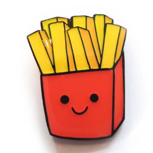 Fries enemal pin for wholesale by Leon Römer Illustraties