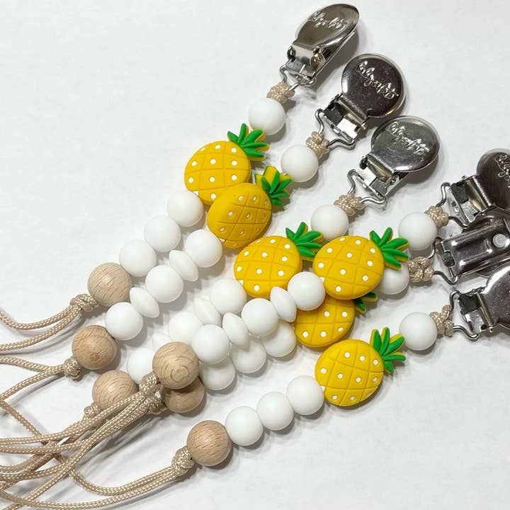 Pina Colada - Pineapple Pacifier Clip - Piña colada for wholesale by Kendalia Barn