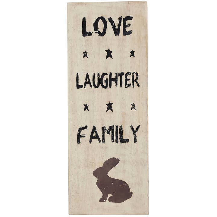 VHC Brands - Wholesale Sign - Love Laughter Family Wooden Sign 14.5x5.5
