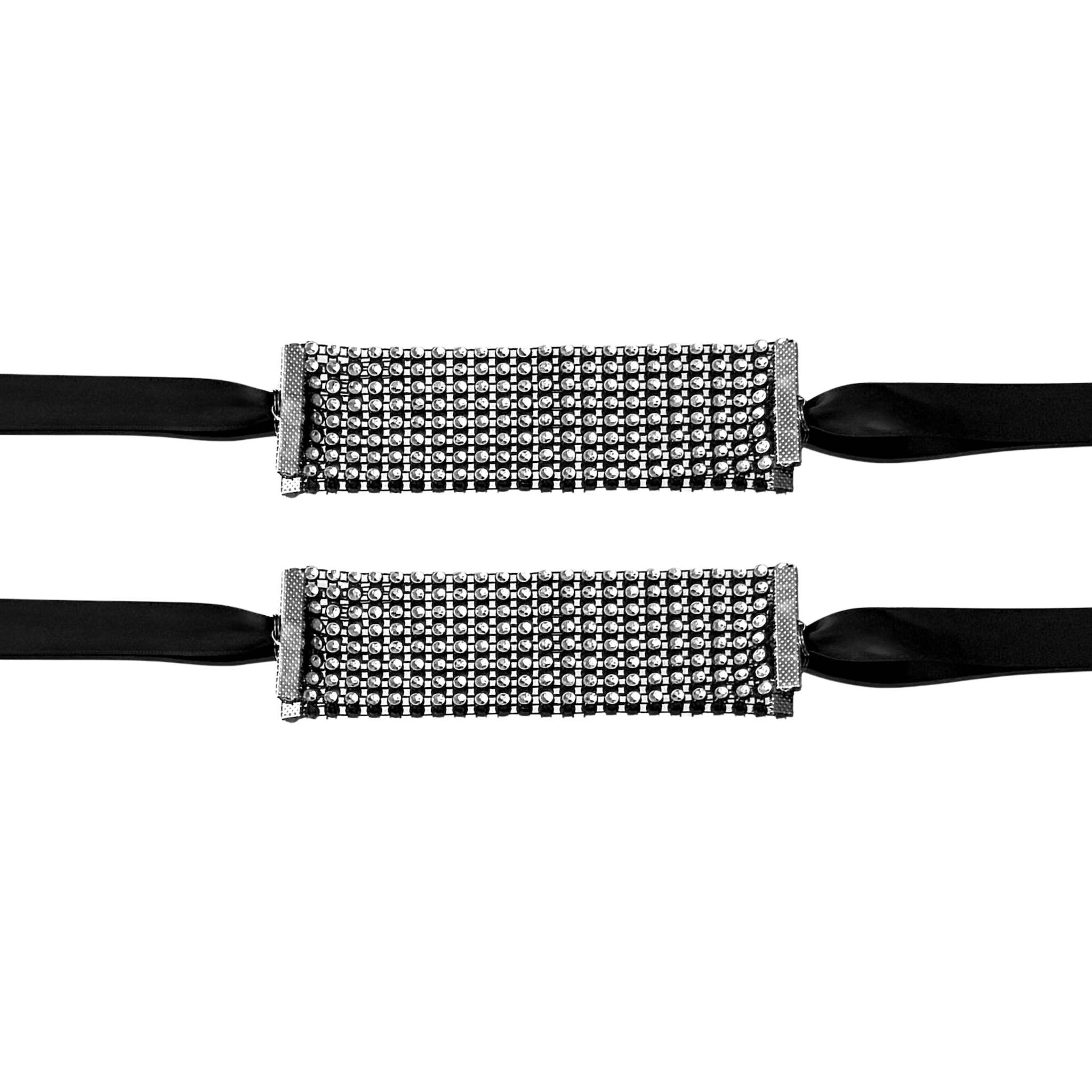 Tyes By Tara - Wholesale Sex Toy - Vixen Tyecuffs | Sparkly Rhinestone Mesh Handcuffs 3