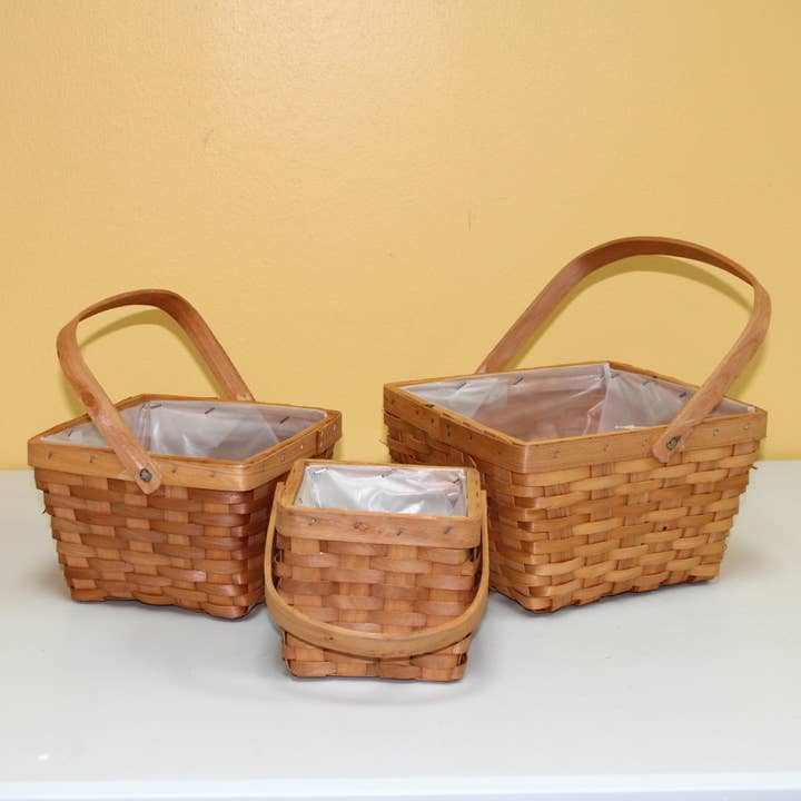 Flower Basket with waterproof liner,Set of 3 for wholesale by SWS BASKETS AND HOME DECOR