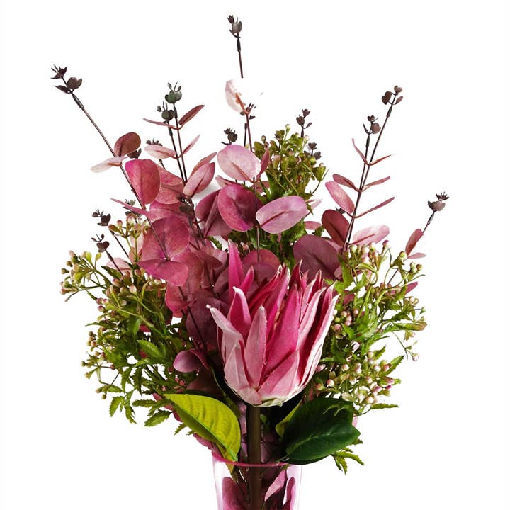 Leaf Design UK LTD โ wholesale Artificial flowers โ Pack of 6 x 65cm Protea Sugarbush Flower Stem - Pink5