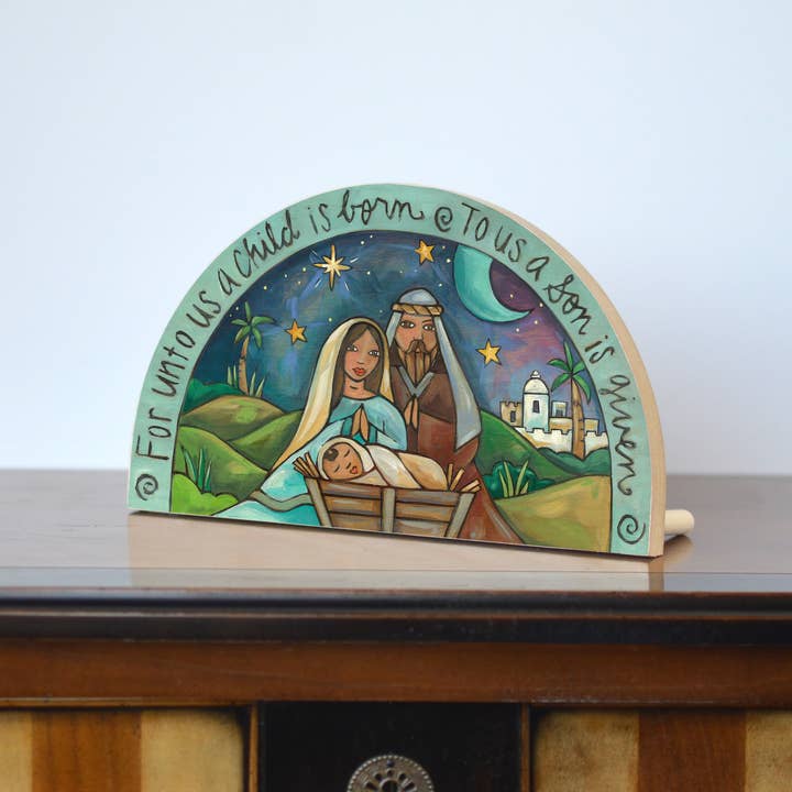 Sticks - Wholesale Christmas Decoration - "The Holy Family" Nativity Wood Sculpture