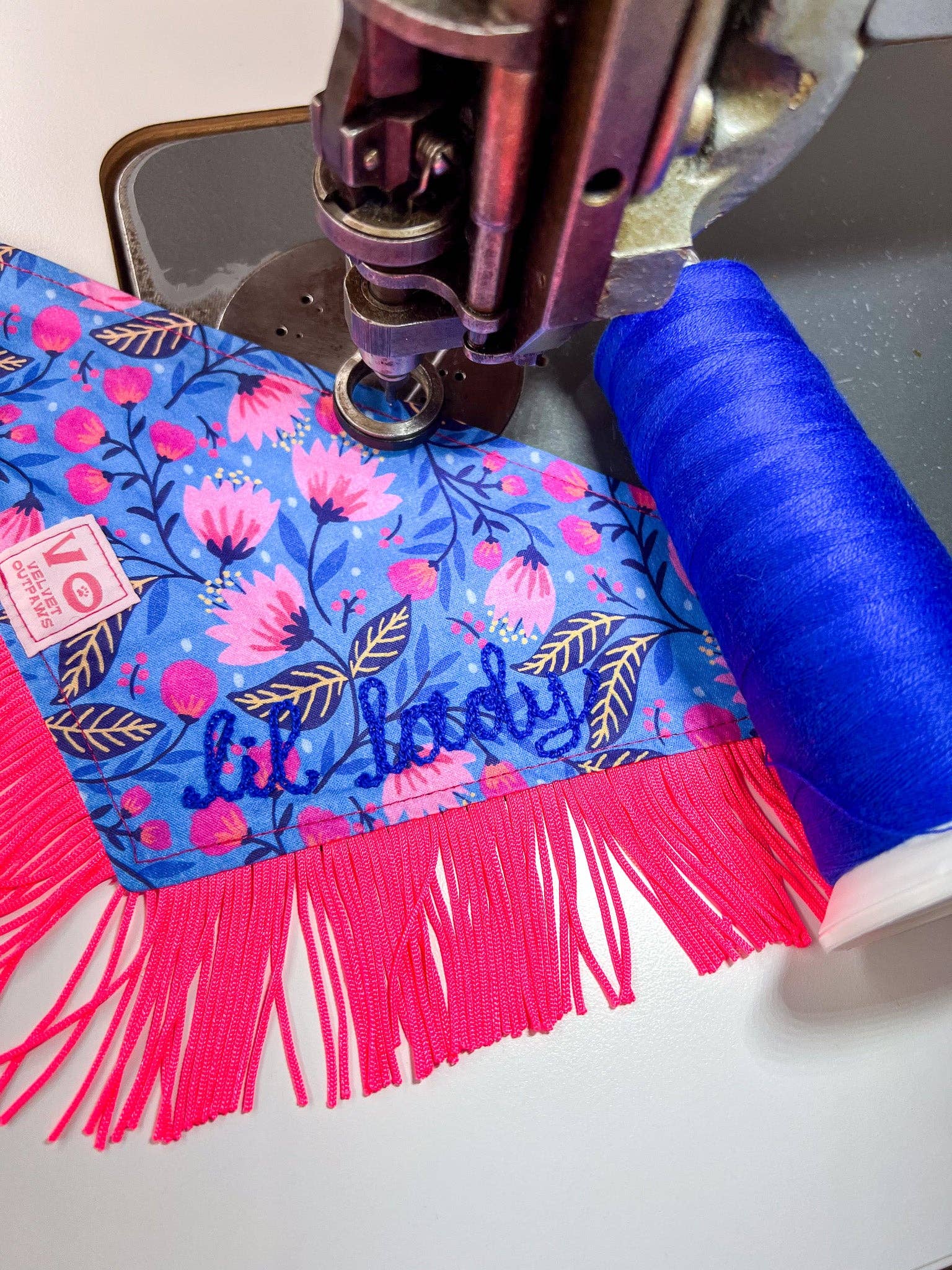 Velvet Outlaw - Wholesale Pet Bandana - Dog - Blooming Flower Fringe Pet Bandana3