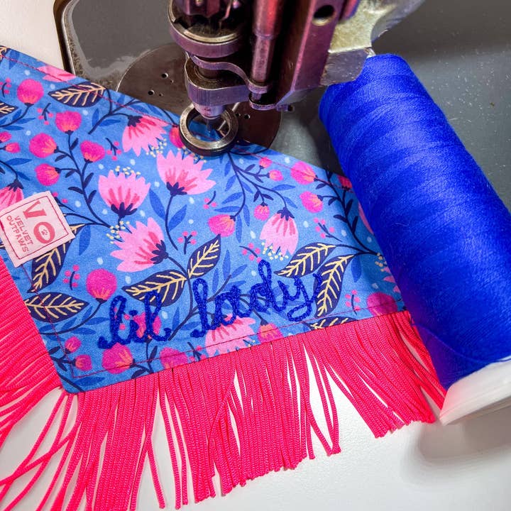 Velvet Outlaw - Wholesale Pet Bandana - Dog - Blooming Flower Fringe Pet Bandana3