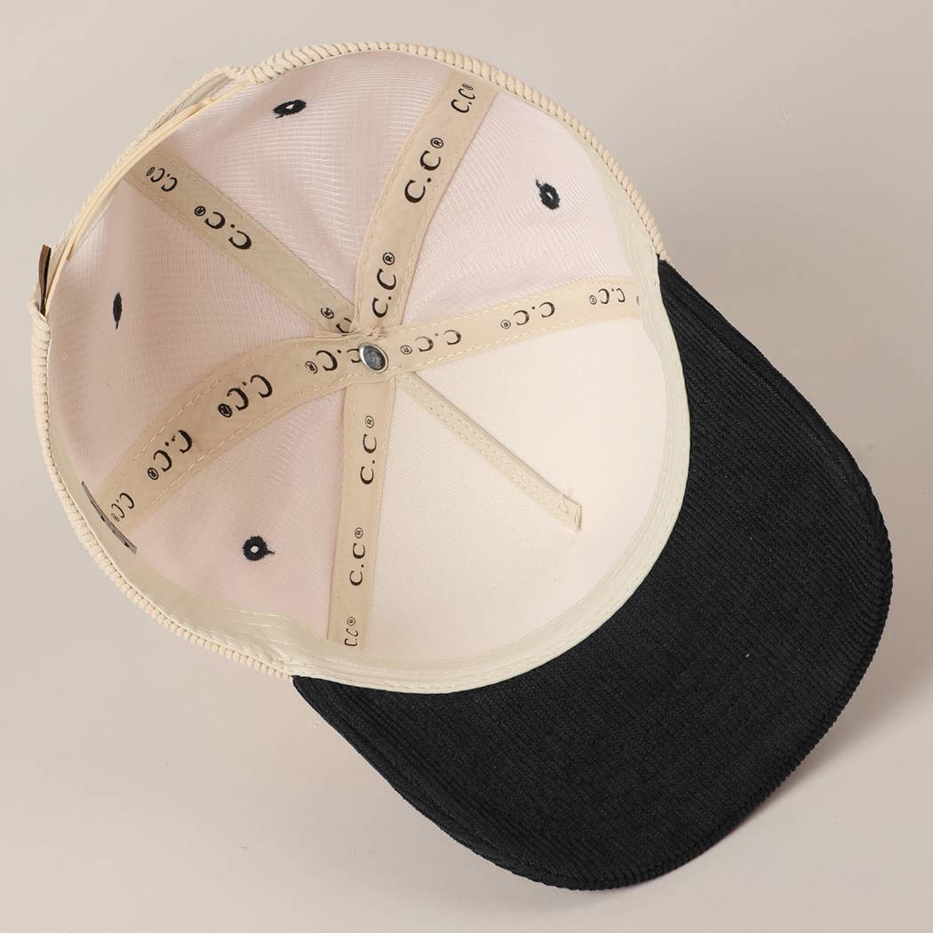 Fashion City – Boné de beisebol - Unissexo por atacado – Boné de veludo cotelê bicolor de texto divertido Felry Christmas6