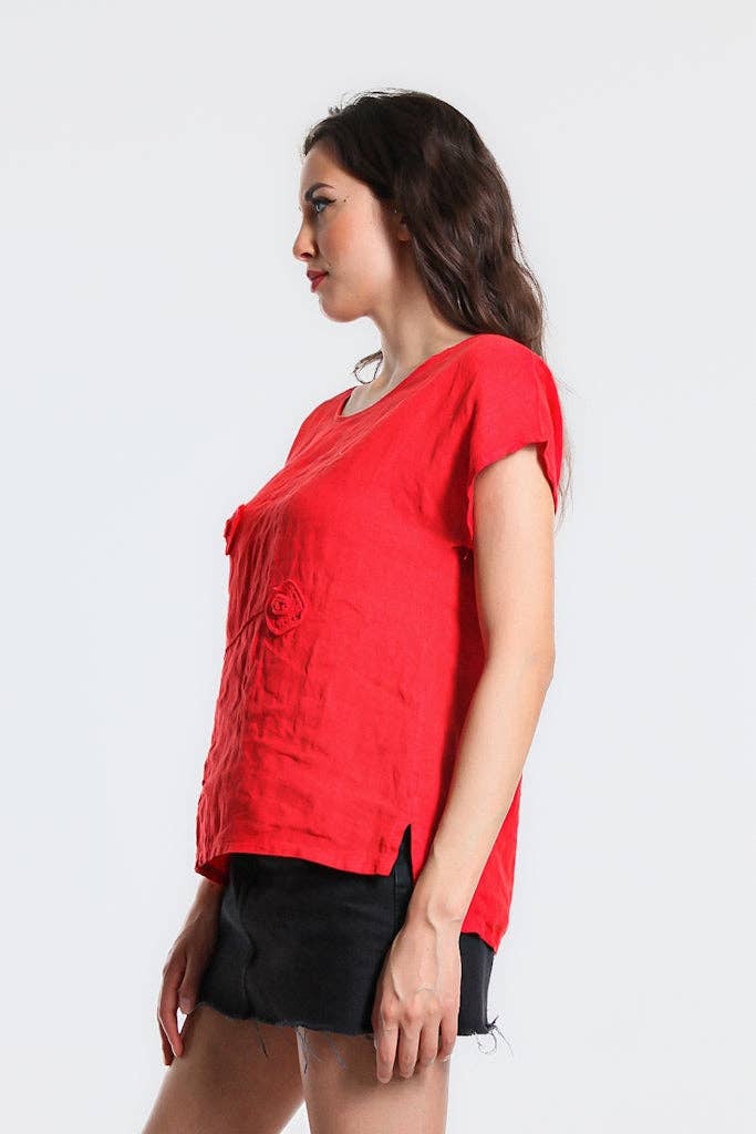 TINA Stephens Italy/Tees By Tina – wholesale Blouse – Women’s – Perri Linen Crochet Diamond Top (BSS195)10