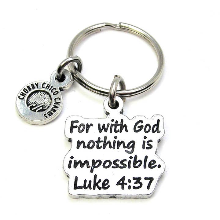För med Gud ingenting är omöjligt nyckelkedja för wholesale av Chubby Chico Charms