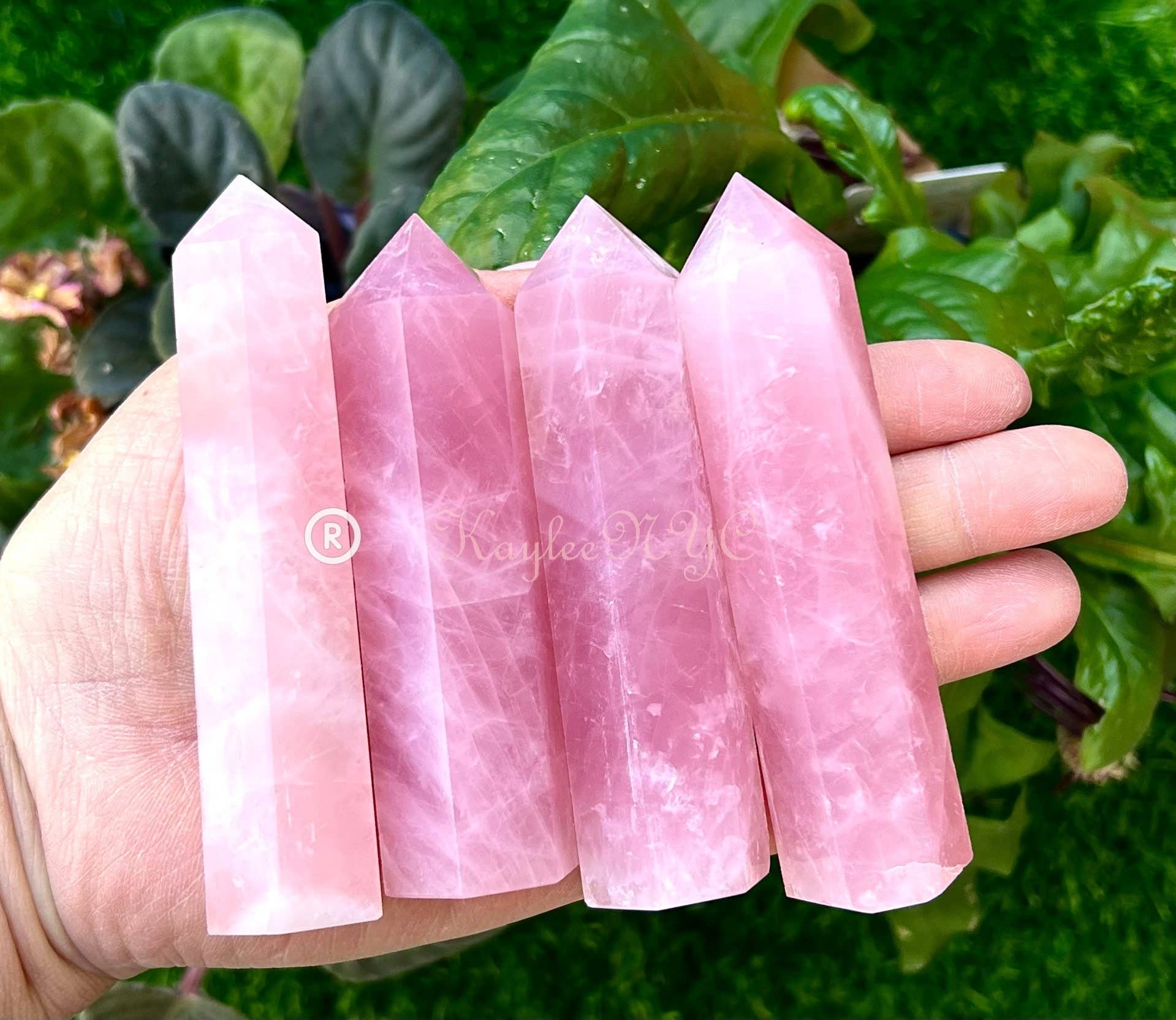 KayleeNYC – wholesale Spiritual stone/crystal – Wholesale Lot 1 lb Natural Rose Quartz Tower Obelisk Point W5