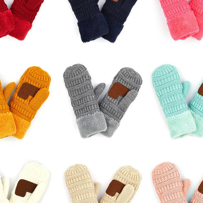 Hana – wholesale Mittens – Child – C.C Kids solid Knitted mitten10