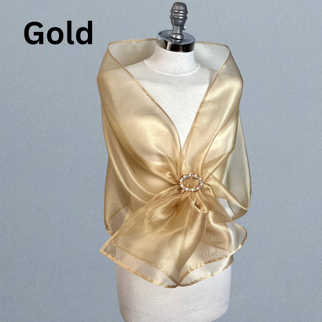 BridalSpain - Vendita all'ingrosso Stola - Donna - Stola bolero in organza con fibbia in vari colori7