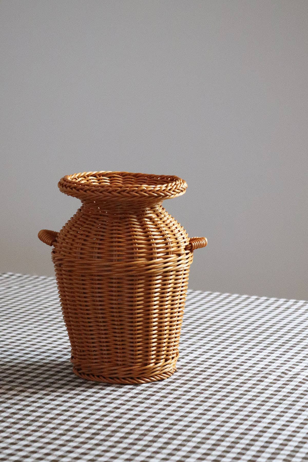 Wicker Basket with Glass Canister - Vagabond Vintage