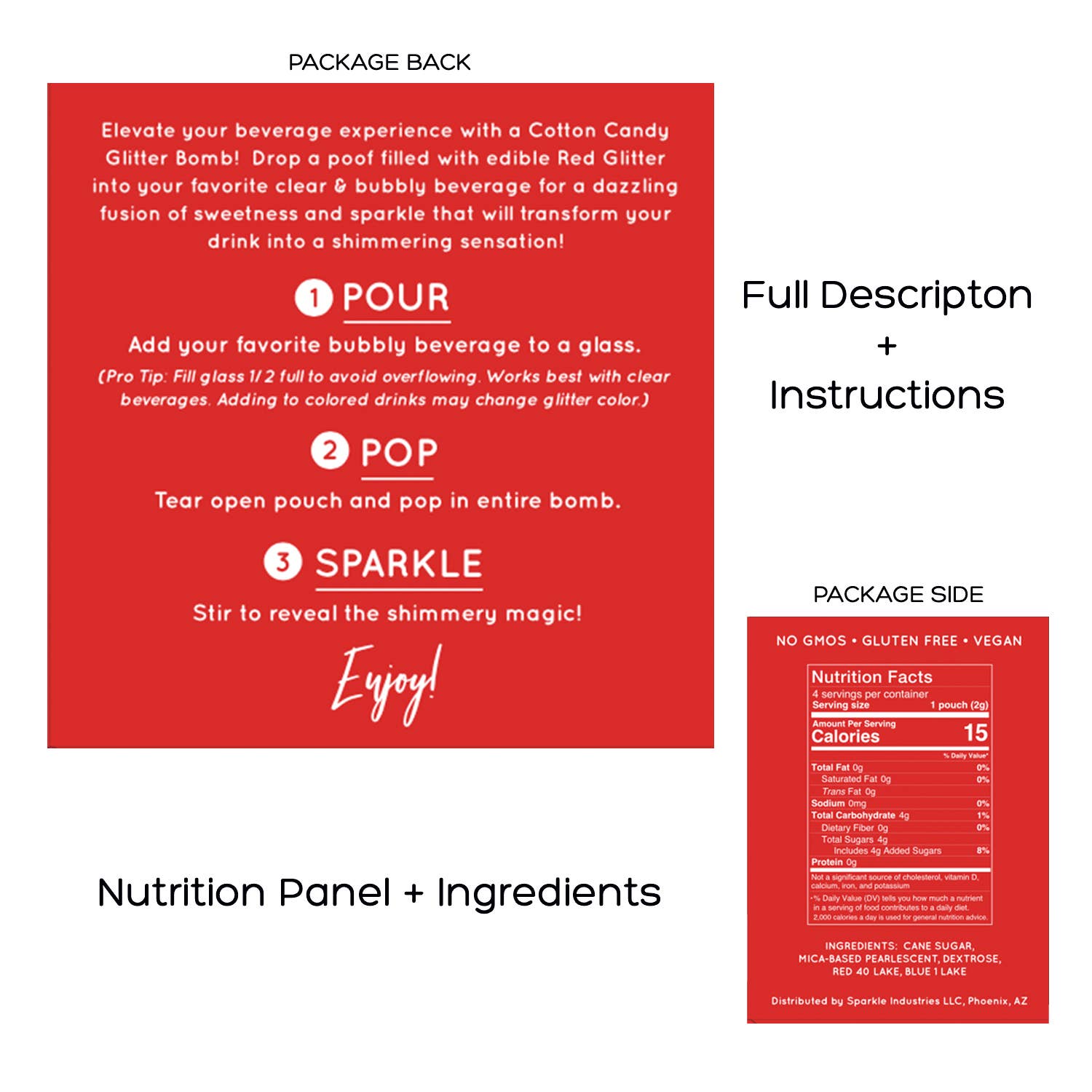 The Glitter Lab - Wholesale Elixir - Red Drink Glitter Bombs for Cocktails, Mocktails & Bubbly4