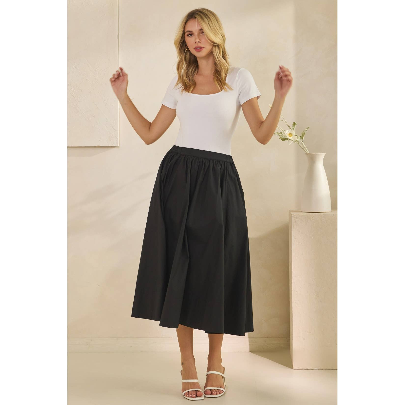 Veveret - Wholesale Skirt - Women's - Midi Pull on Skirt6